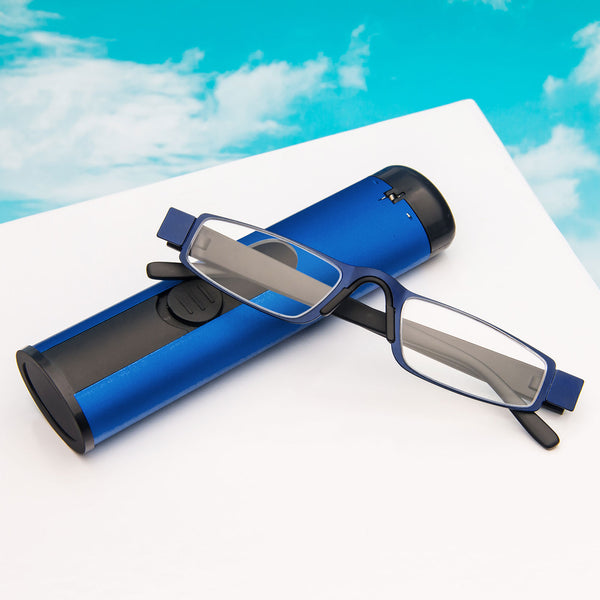 Square Reading Glasses for Women Men With Pocket Compact