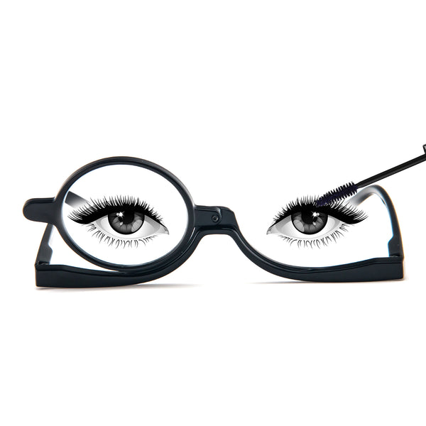 One Eye Makeup Reading Glasses Flip Down Magnifying Readers