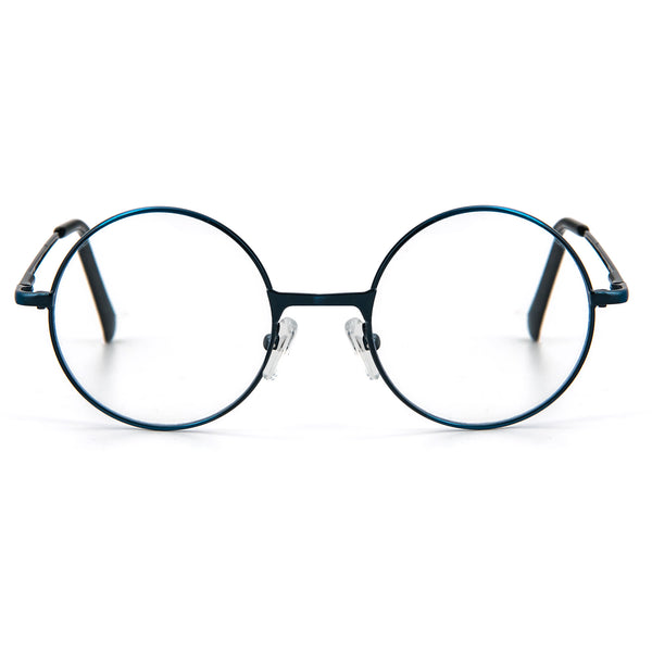 Round Reading Glasses Metal Frame Slim Rim Spring Hinge