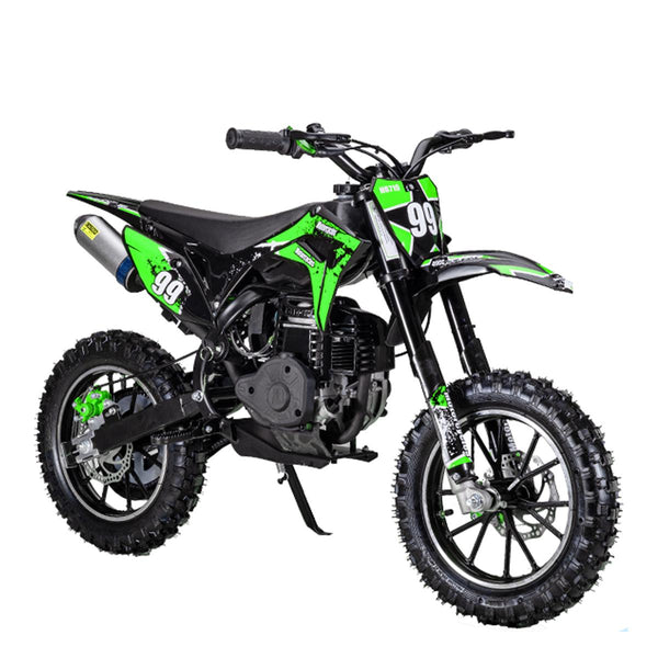 Kids Dirt Bike 49cc Gas-Powered, Off-Road Motorcycle for Ages 8+, 4-Stroke Pit Bike.40 kmph Max Speed, 10" Wheels, Pull Start, EPA Approved,green